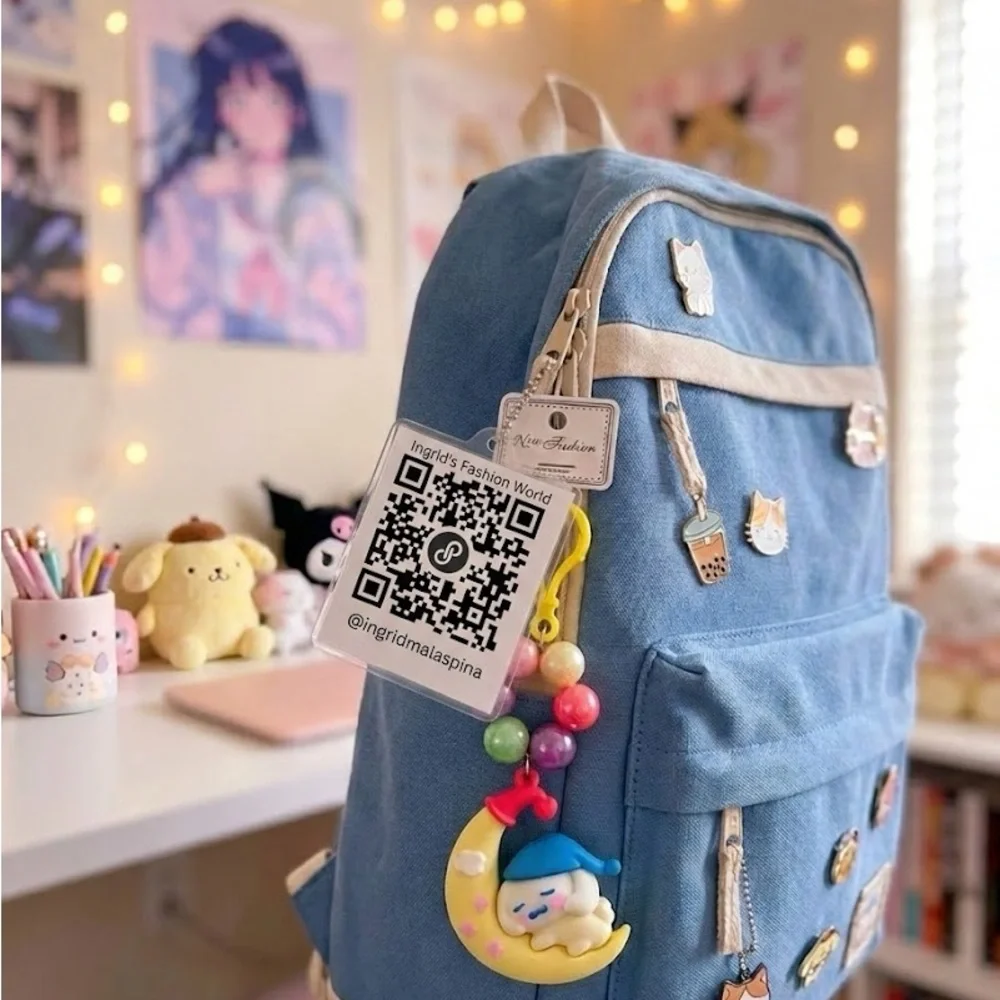 Kids Moon and Stars Keychain - Sleepy Cinnamoroll Crescent Moon Keychain